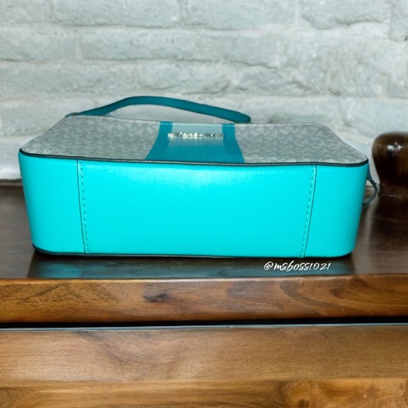 Michael Kors Ombré Center Stripe Crossbody + Passport Wallet in Ocean Blue Multi - Picture 10 of 15